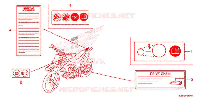 CAUTION LABEL Honda MOTO 150 CRF 2020  CRF150RBL