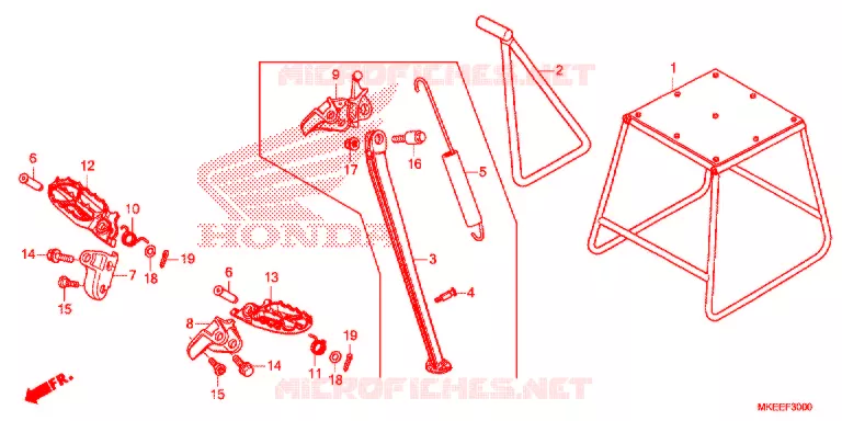FOOT REST - STAND Honda MOTO 450 CRF 2019  CRF450RXK