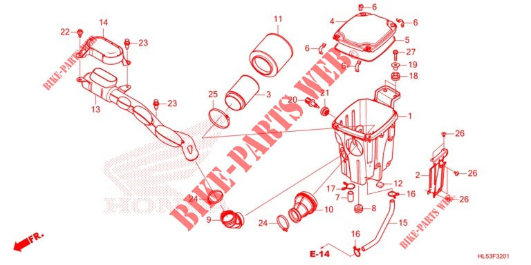 AIR CLEANER  (SXS520M) for Honda PIONEER 520 M2 2021