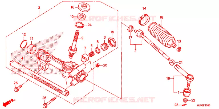STEERING RACK - TIE ROD Honda ATV 520 PIONEER 2021  SXS520MM