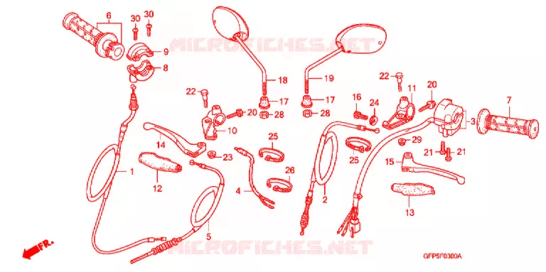 LEVER - SWITCH - CABLE Honda MOTO 100 POP 2011  RF100B