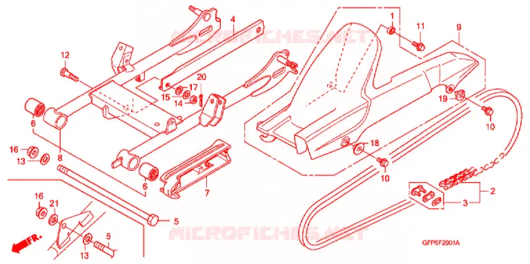 SWING ARM Honda MOTO 100 POP 2011  RF100B