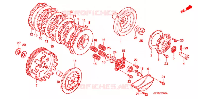 CLUTCH Honda MOTO 100 POP 2011  RF100B
