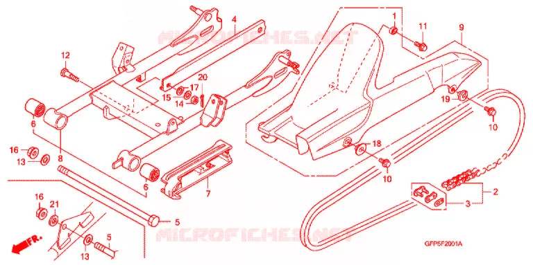 SWING ARM Honda MOTO 100 POP 2012  RF100C