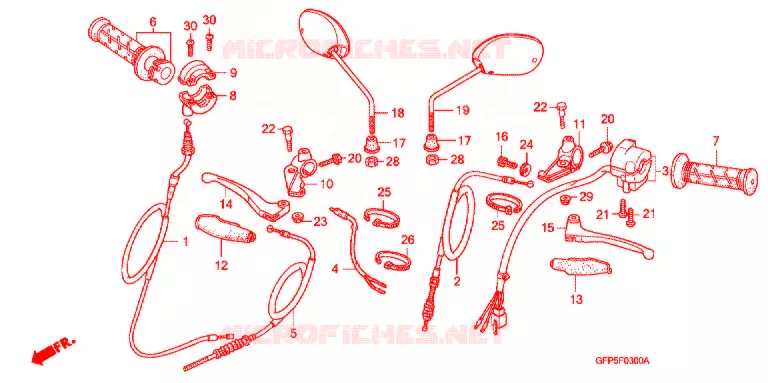 LEVER - SWITCH - CABLE Honda MOTO 100 POP 2013  RF100D