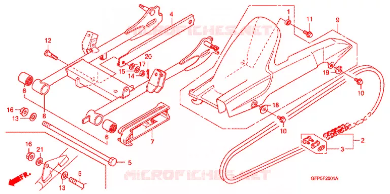 SWING ARM Honda MOTO 100 POP 2013  RF100D