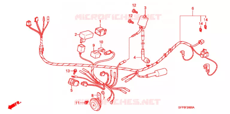 WIRE HARNESS Honda MOTO 100 POP 2014  RF100E