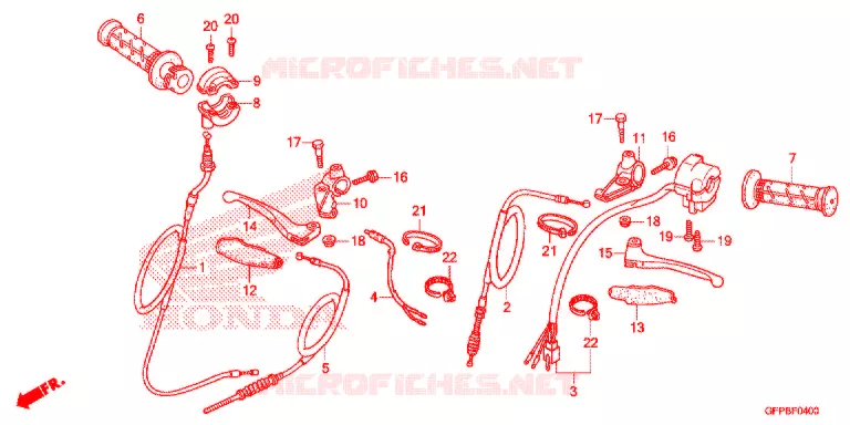 LEVER - SWITCH - CABLE Honda MOTO 100 POP 2015  RF100F