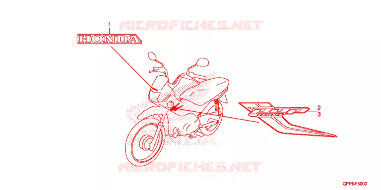 STICKERS Honda MOTO 100 POP 2015  RF100F