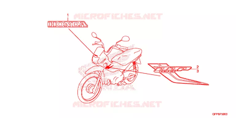 STICKERS Honda MOTO 100 POP 2015  RF100F