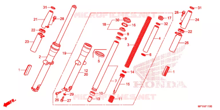 FRONT FORK Honda MOTO 1300 VT 2012  VT1300CSAC