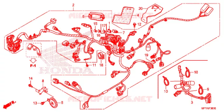 WIRE HARNESS - HORN Honda MOTO 1300 VT 2012  VT1300CSAC