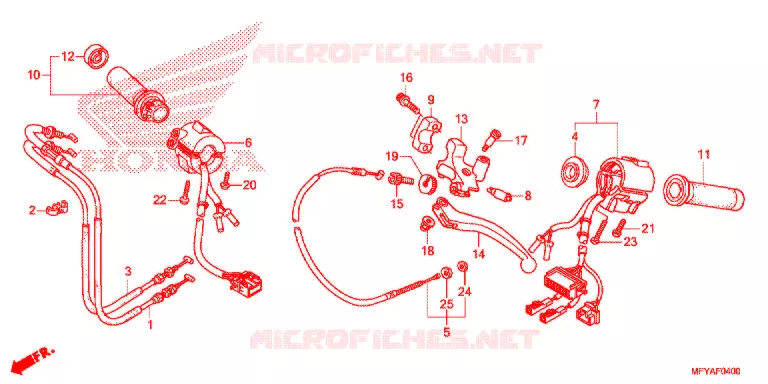 LEVER - SWITCH - CABLE Honda MOTO 1300 VT 2012  VT1300CSC
