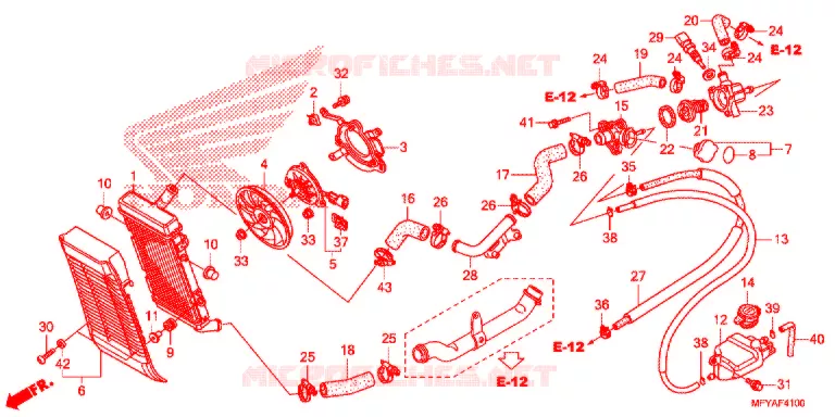 RADIATOR Honda MOTO 1300 VT 2012  VT1300CSC