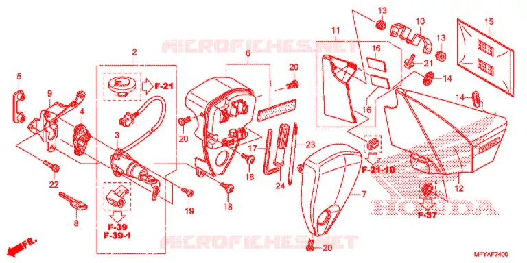 SIDE COVER - TOOLS - IGNITION SWITCH Honda MOTO 1300 VT 2012  VT1300CSC