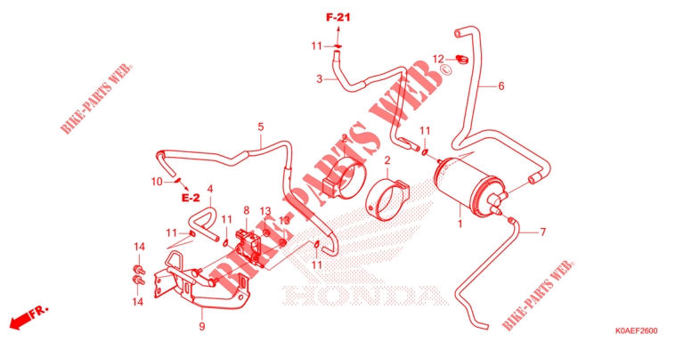 GAS RECYCLING SYSTEM for Honda CB 250 R 2022
