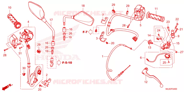 HANDLE SWITCH /  GRIPS / CABLES / MIRRORS Honda MOTO 750 HORNET 2024  CB750AP