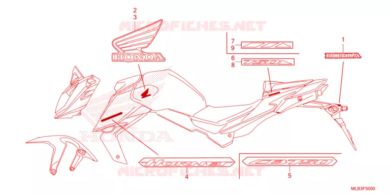 STICKERS Honda MOTO 750 HORNET 2023  CB750AP