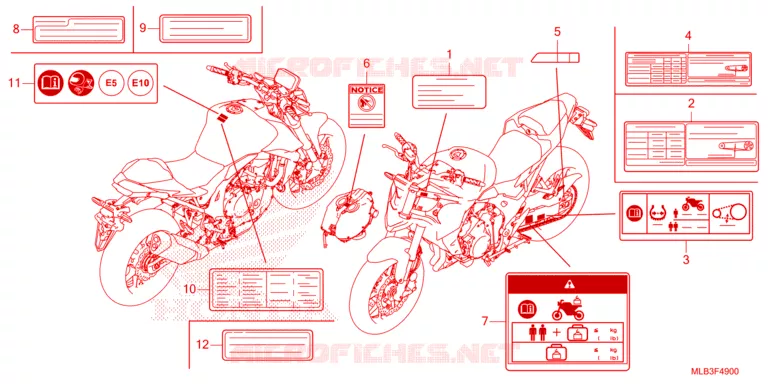 CAUTION LABEL Honda MOTO 750 HORNET 2023  CB750AP