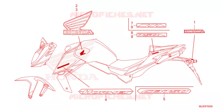 STICKERS Honda MOTO 750 HORNET 2023  CB750AP