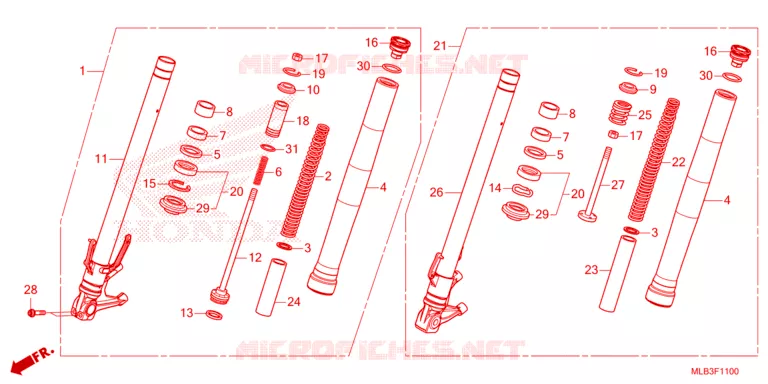 FRONT FORK Honda MOTO 750 HORNET 2023  CB750AP