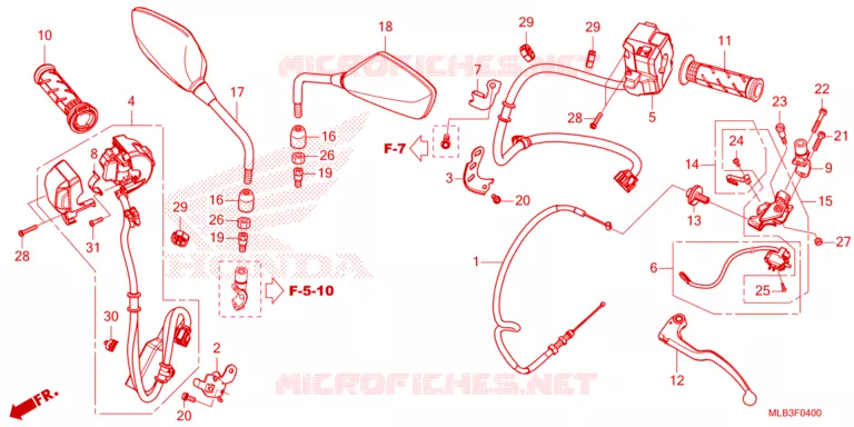 HANDLE SWITCH /  GRIPS / CABLES / MIRRORS Honda MOTO 750 HORNET 2024  CB750AP