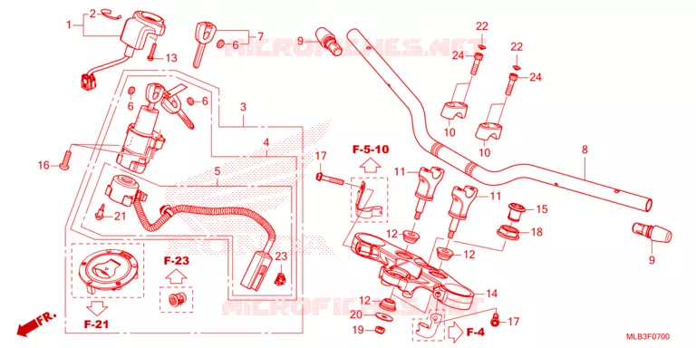 HANDLEBAR - TRIPLE CLAMP - STEERING STEM Honda MOTO 750 HORNET 2024  CB750AP