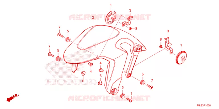 FRONT FENDER - FOOT REST Honda MOTO 750 HORNET 2023  CB750AP