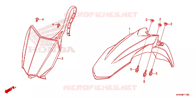 FRONT FENDER - FOOT REST Honda MOTO 110 CRF 2023  CRF110FP