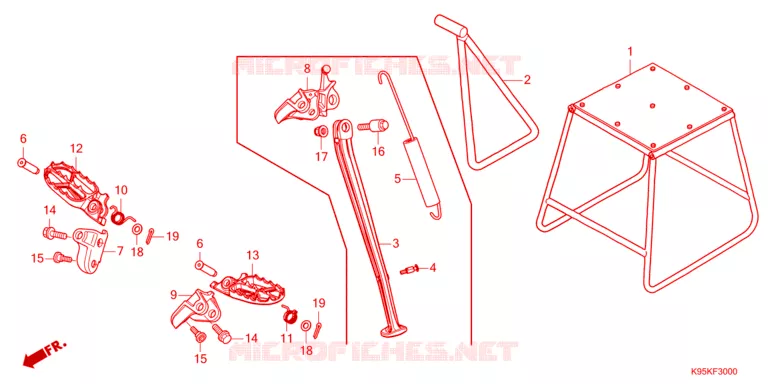 FOOT REST - STAND Honda MOTO 250 CRF 2022  CRF250RN