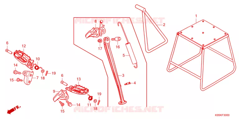 FOOT REST - STAND Honda MOTO 250 CRF 2023  CRF250RP