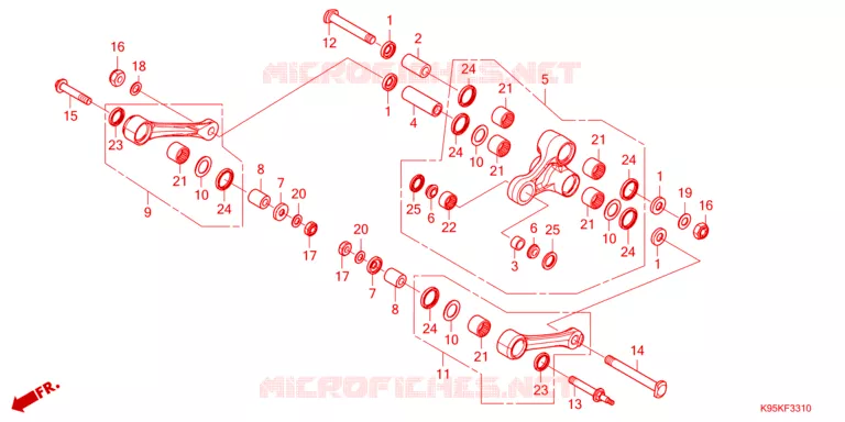 REAR SHOCK & ROCKER ARM Honda MOTO 250 CRF 2023  CRF250RP