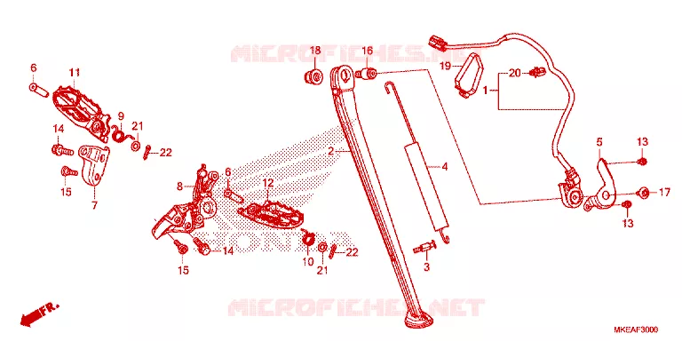 FOOT REST - STAND Honda MOTO 450 CRF 2023  CRF450RLN