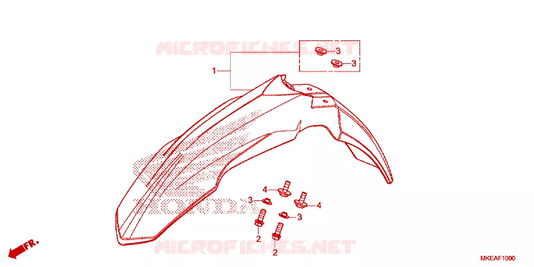 FRONT FENDER - FOOT REST Honda MOTO 450 CRF 2024  CRF450RLP