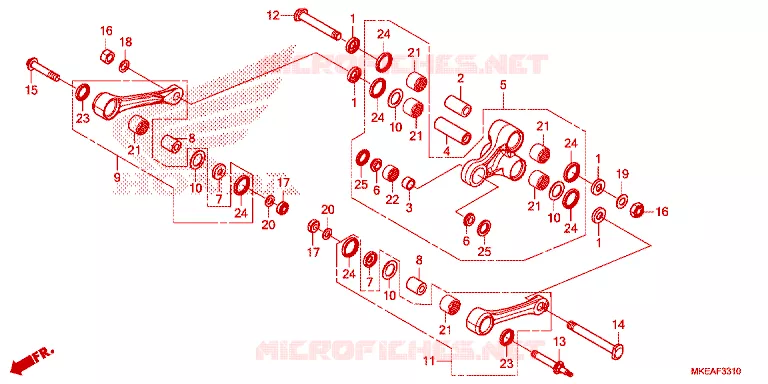 REAR SHOCK & ROCKER ARM Honda MOTO 450 CRF 2024  CRF450RLP