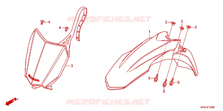 FRONT FENDER - FOOT REST Honda MOTO 110 CRF 2022  CRF110FN