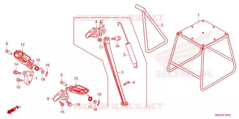 FOOT REST - STAND Honda MOTO 450 CRF 2023  CRF450RP_50TH