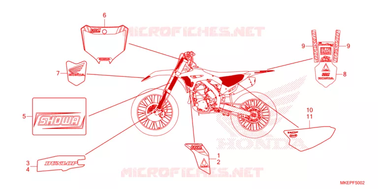 STICKERS Honda MOTO 450 CRF 2023  CRF450RWEP