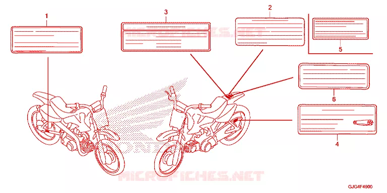 CAUTION LABEL Honda MOTO 50 CRF 2023  CRF50FP