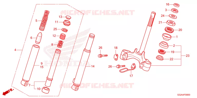 FRONT FORK - STEERING STEM Honda SCOOTER 50 RUCKUS 2023  NPS50P