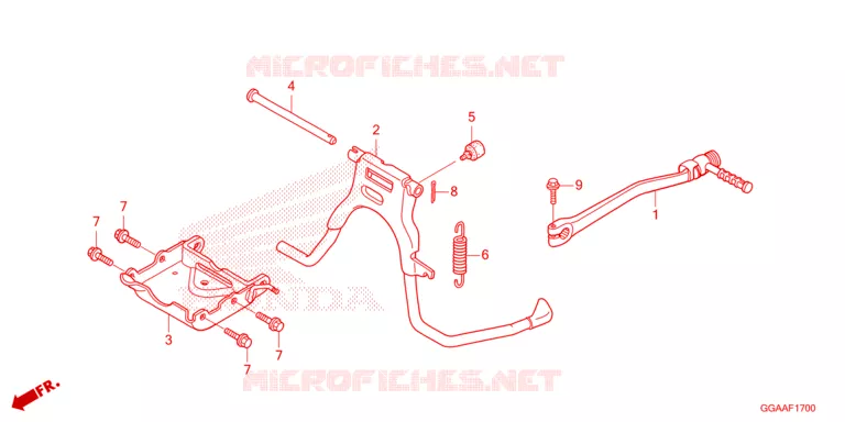 MAIN STAND - BRAKE PEDAL Honda SCOOTER 50 RUCKUS 2023  NPS50P