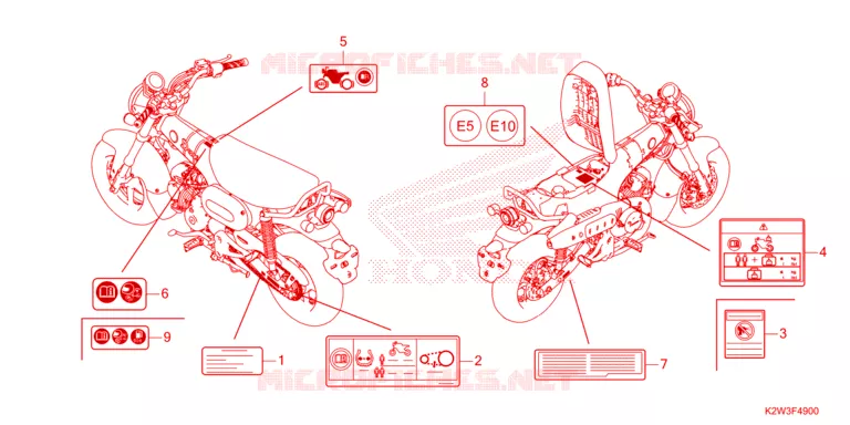 CAUTION LABEL Honda MOTO 125 DAX 2023  ST125AP