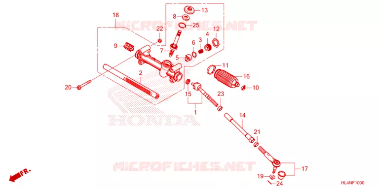 STEERING RACK - TIE ROD Honda ATV 1000 PIONEER 2022  SXS1000M3DN