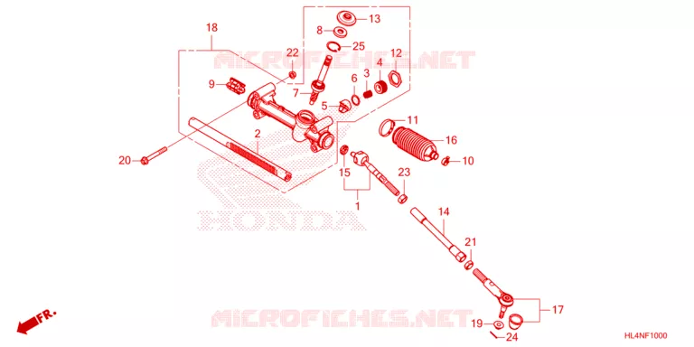 STEERING RACK - TIE ROD Honda ATV 1000 PIONEER 2022  SXS1000M5DN