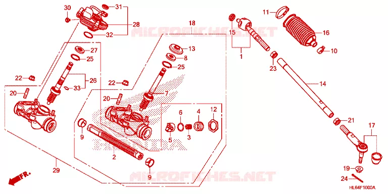 STEERING RACK - TIE ROD Honda ATV 1000 TALON 2022  SXS1000S2XN_FL