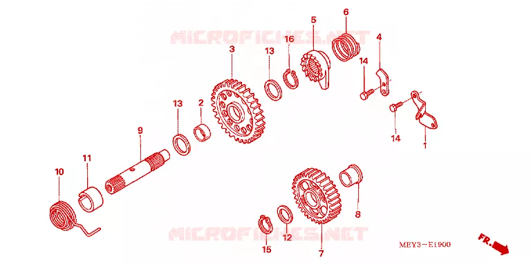 KICKSTARTER AXLE Honda MOTO 450 CRF 2010  CRF450X9