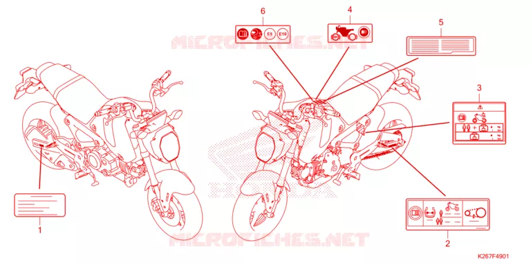 CAUTION LABEL Honda MOTO 125 MSX 2024  MSX125AP