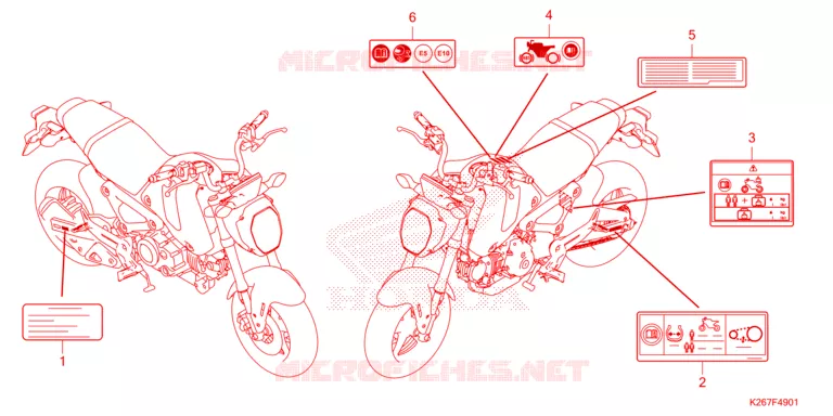 CAUTION LABEL Honda MOTO 125 MSX 2023  MSX125AP