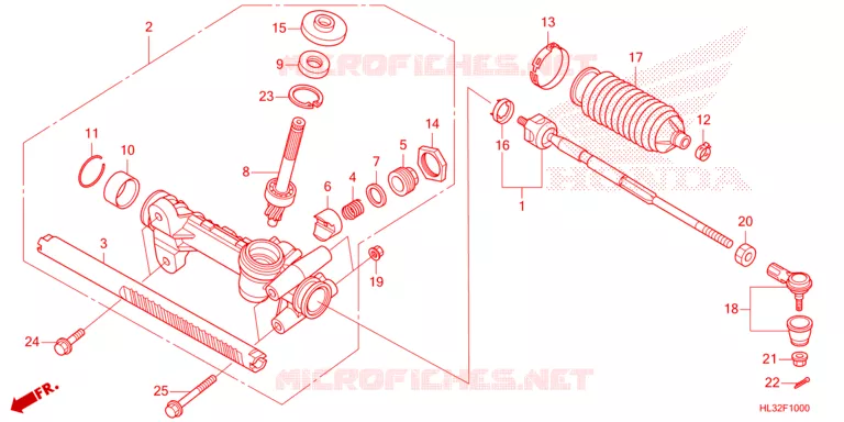 STEERING RACK - TIE ROD Honda ATV 700 PIONEER 2023  SXS700M4DP