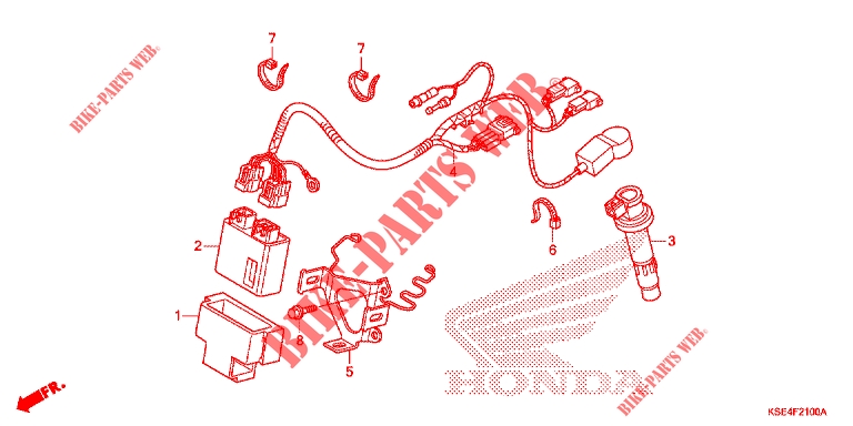 WIRE HARNESS/ IGNITION COIL for Honda CRF 150 R RED 2009